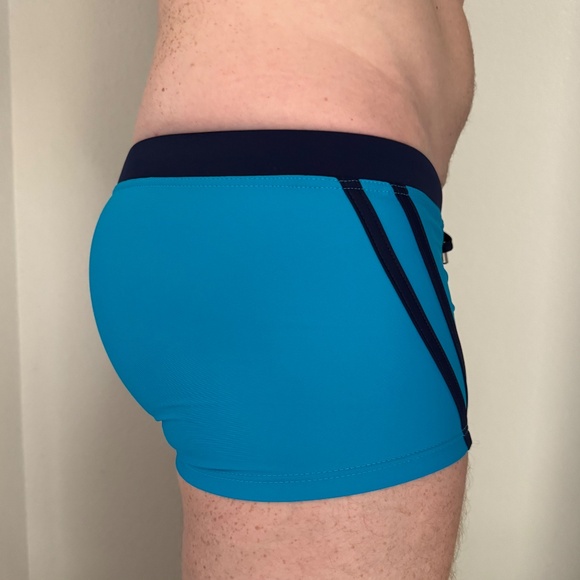 TRIBE Swim Trunks - NWT - Peacock (Turquoise) & Navy - Small - Picture 4 of 5